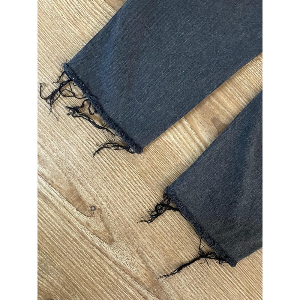 Madewell 10” High Rise Skinny Button Fly Raw Hem Dark Grey Jeans Size 29 - Picture 6 of 7